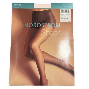 Nordstrom Sheer Sz E Pantyhose Pretty Pink Control Panty 20 Denier Sheer Toe New